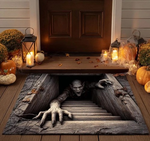 Halloween door mat - door, 3d