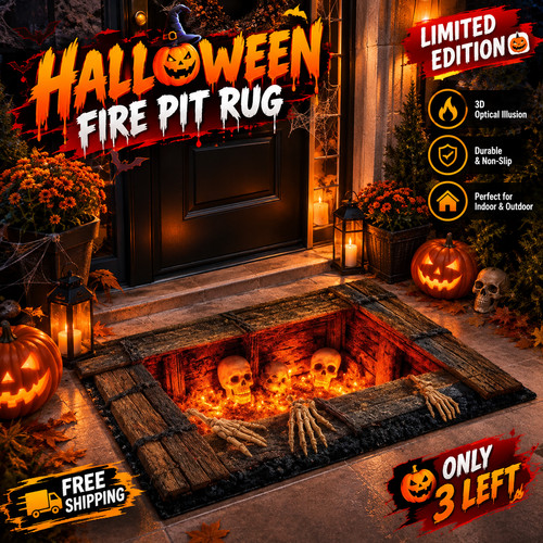 Skeleton pit halloween rug - pit,