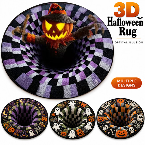 Round halloween rug - 3d,