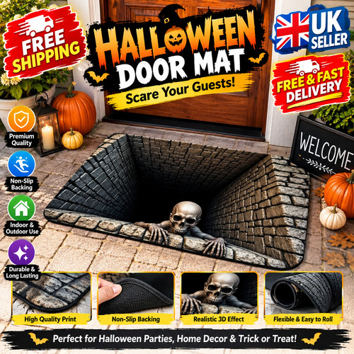 Halloween door mat - halloween, 3d