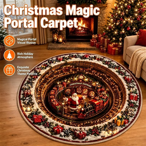 Christmas doormat round - 3d,
