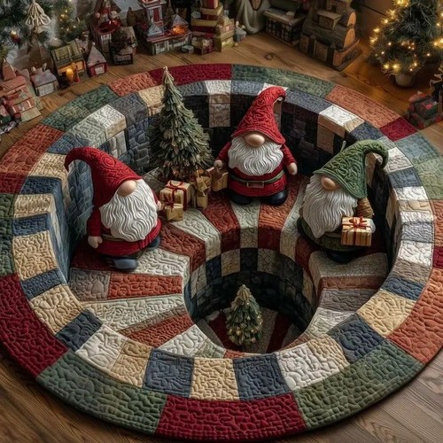 Christmas round rug santa - 3d,