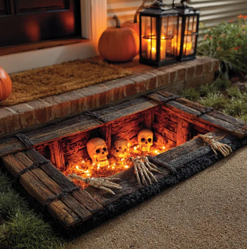 Skeleton pit halloween - skeleton, rug