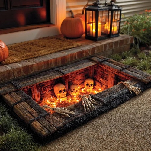 Skeleton pit halloween - pit, rug
