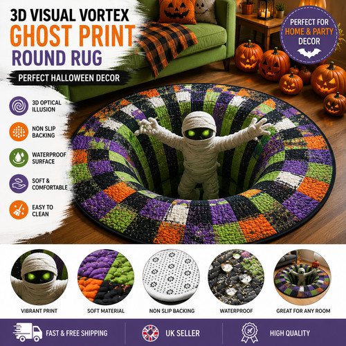Halloween vortex round rug - vortex,