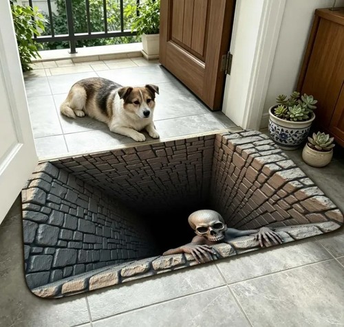 Halloween door mat optical - door,