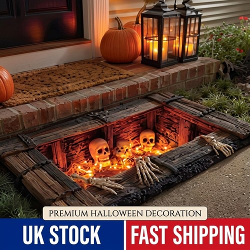 Skeleton pit halloween rug - skeleton,