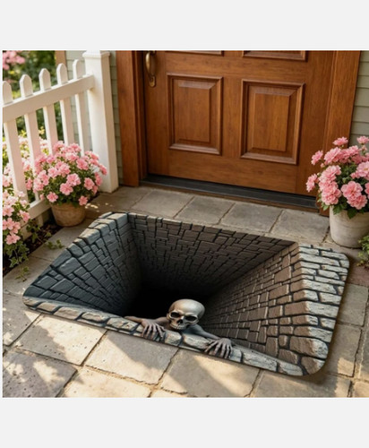 Halloween door mat - door, optical