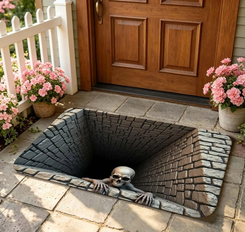 Halloween door mat optical - door,