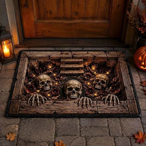 Skeleton pit halloween rug - 3d,