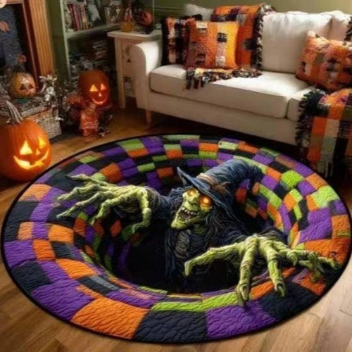 Halloween vortex round rug - halloween,