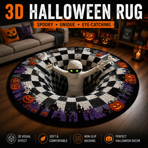 Halloween rug ghost skeleton - halloween,