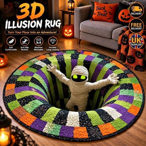 Halloween vortex round rug - halloween,
