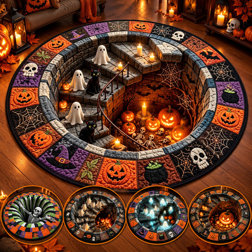 Circle round rugs halloween - 3d,