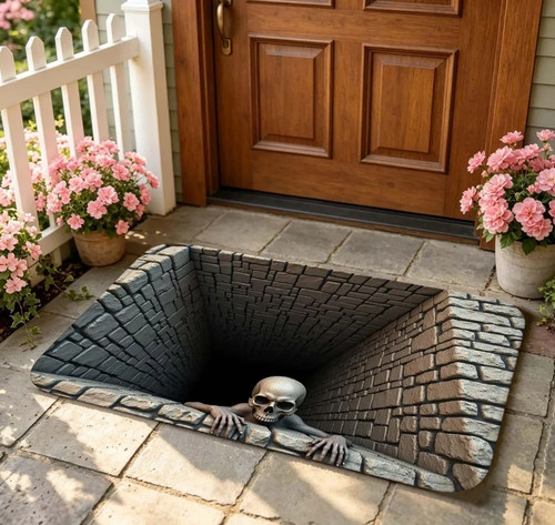 Halloween door mat optical - door,