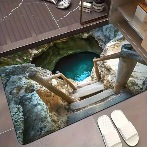 Optical illusion floor rug - illusion,